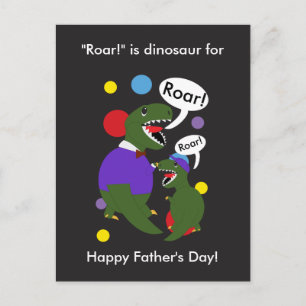 Cartão Postal Feliz Dia dos Pais Dinossauro do Filho Personaliza