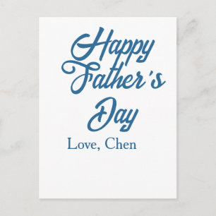 Cartão Postal Feliz dia dos pais nome cinza amor melhor papai de