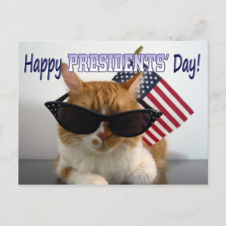 Cartão Postal Feliz Dia dos Presidentes Postcard do Gato Legal c