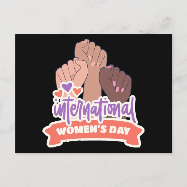 Cartão Postal Feliz Dia Internacional da Mulher (Frente)