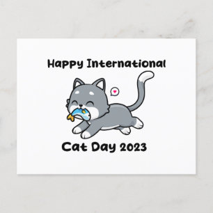 Cartão Postal feliz dia internacional do gato 2023