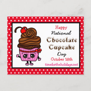 Cartão Postal Feliz Dia Nacional do Cupcake - 18 de outubro 