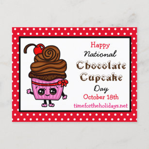 Cartão Postal Feliz Dia Nacional do Cupcake - 18 de outubro 