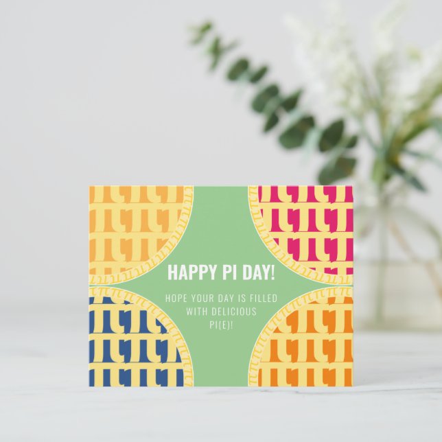 Cartão Postal "Feliz Dia Pi" Delicioso Pi (Em pé/Frente)