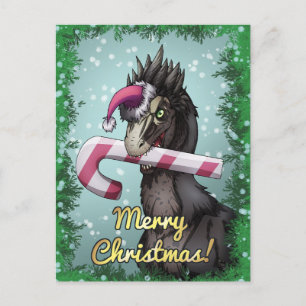 Cartão Postal Feliz Dinossauro de Natal