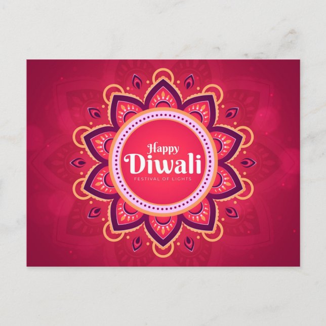 Cartão Postal Feliz Diwali (Frente)