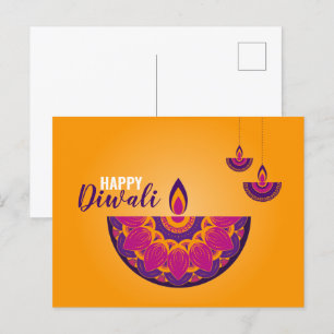Cartão postal Feliz Diwali Colorido