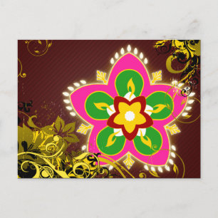 Cartão Postal feliz diwali hi-fi rangoli