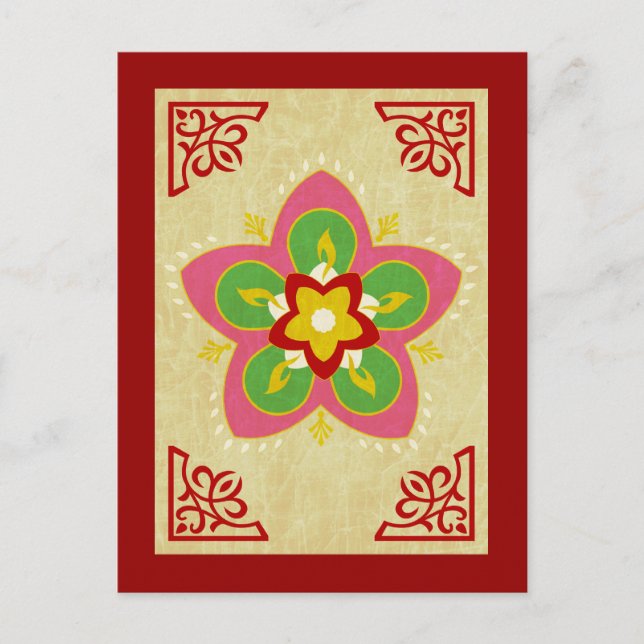 Cartão Postal feliz diwali rangoli (Frente)