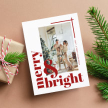 Feliz e Bright Simple Photo Maroon no Natal