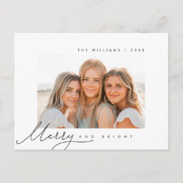 Cartão Postal Feliz e Brilho, Saudação de Natal, Foto da Família