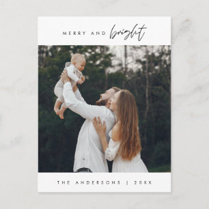 Cartão Postal Feliz e Brilho, Saudação de Natal, Foto da Família