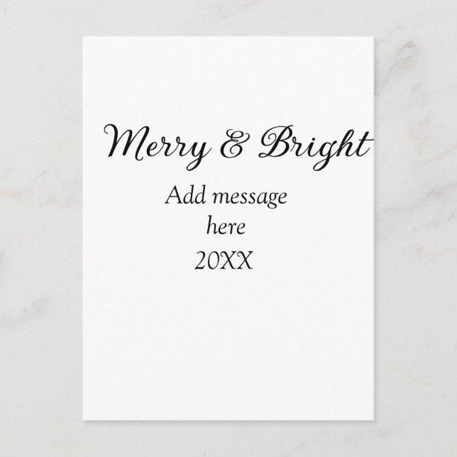 Cartão Postal Feliz e feriado de Natal brilhante adicionar mensa (Frente)