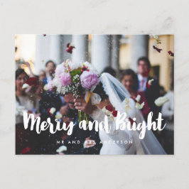 Cartão Postal Feliz e foto do casamento Bright Modern