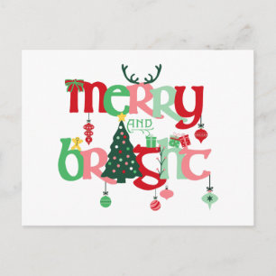 Cartão Postal Feliz e Natal brilhante