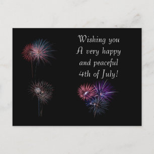Cartão Postal Feliz e Pacífico 4 de Julho
