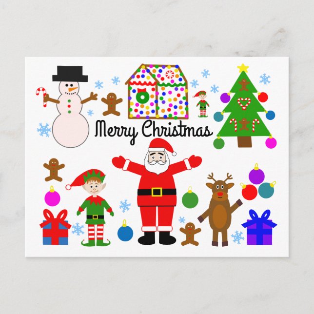 Cartão Postal Feliz Encontro de Natal Cartaz nº 1 (Frente)