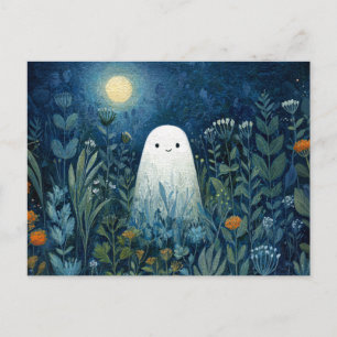 Cartão Postal Feliz Fantasma no Jardim da Lua