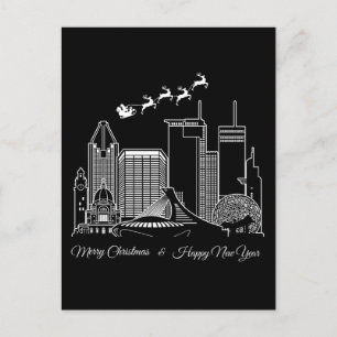 Cartão Postal Feliz Feliz ano novo de Natal Montreal Canadá