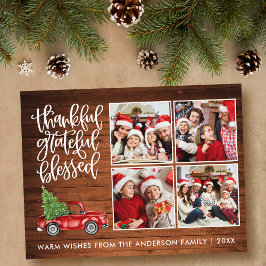 Cartão Postal Feliz Feliz Feliz Caminhão de Madeira Abençoado 4 