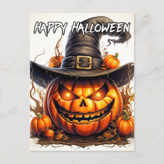 Cartão Postal Feliz Feliz Feliz Feliz Halloween Pumpkin