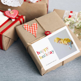 Cartão Postal Feliz Feriado Colorido Com Foto