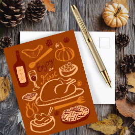 Cartão Postal Feliz Feriado de Banquete de Ação de Graças