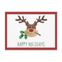 Feliz Feriados, Bonita Reindeer MistletoRed Green