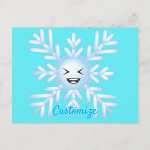 Cartão Postal Feliz Floco de Neve Emoticon Thunder_Cove
