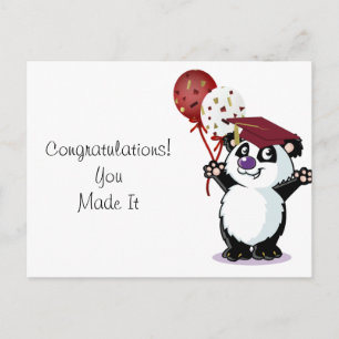 Cartão Postal Feliz Formando do urso Panda