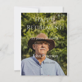 Cartão Postal Feliz foto de aposentadoria nome ano anos de servi