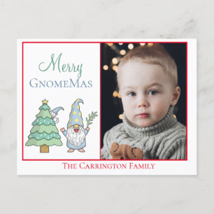 Cartão Postal Feliz fotográfica GnomoMas Natal bonito