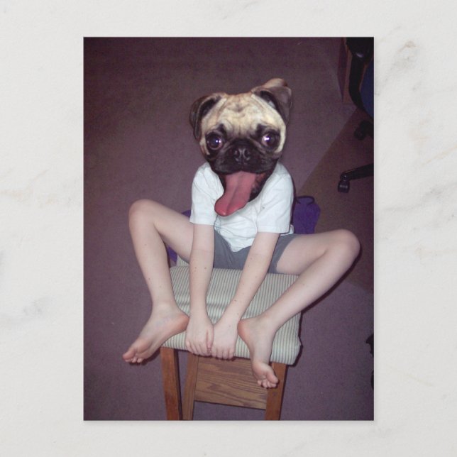 Cartão Postal Feliz garoto cabeça de vômito. (Frente)