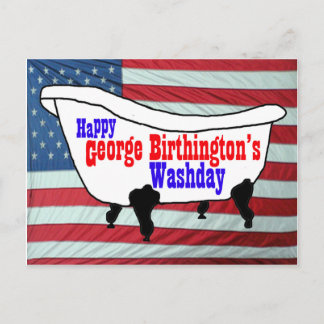Cartão Postal Feliz George Birthington's Washington Products