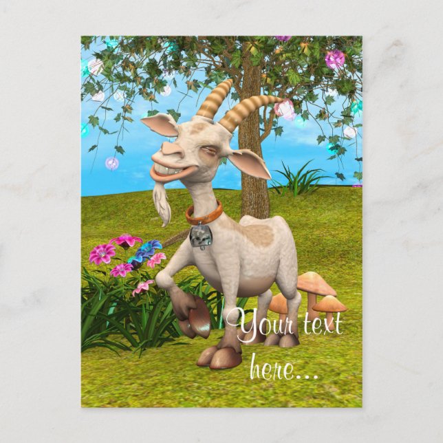 Cartão Postal Feliz Goat (Frente)