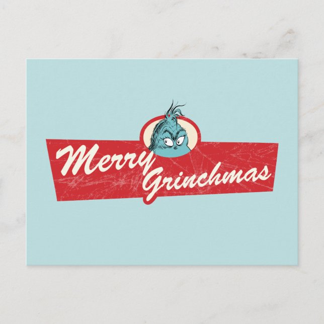 Cartão Postal Feliz Grinchmas Citação O Grinch (Frente)