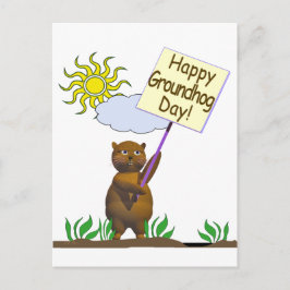 Cartão Postal Feliz Groundhog Day Groundhog