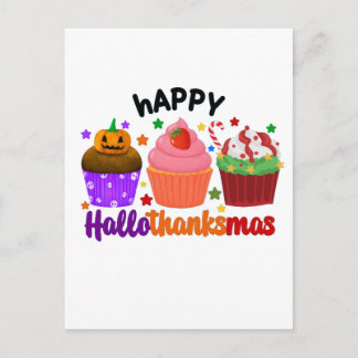 Cartão Postal feliz hallothanksmas