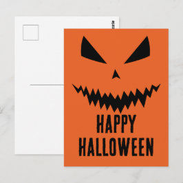 Cartão Postal Feliz Halloween Abóbora Jack O'Lantern assustadora