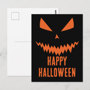 Cartão Postal Feliz Halloween Abóbora legal assustadora Jack O'L