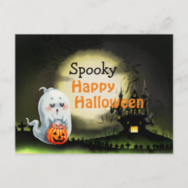 Cartão Postal Feliz Halloween Assustador