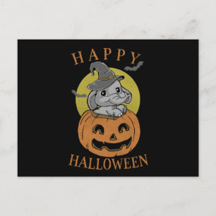 Cartão Postal Feliz Halloween Baby Elephant