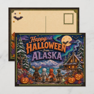 Cartão Postal Feliz Halloween da Alaska Kids