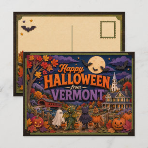 Cartão Postal Feliz Halloween Dos Crianças de Vermont