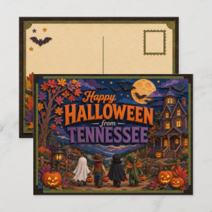 Cartão Postal Feliz Halloween dos Garotos do Tennessee