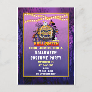 Cartão Postal Feliz Halloween É a Celebração da Temporada Assust