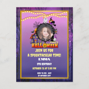 Cartão Postal Feliz Halloween É a Celebração da Temporada Assust