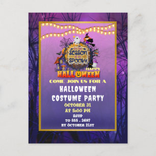 Cartão Postal Feliz Halloween É Felebração da Época Spooky