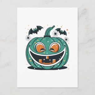 Cartão Postal Feliz Halloween! Esculpa uma Abóbora!