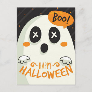 Cartão Postal Feliz Halloween Ghost